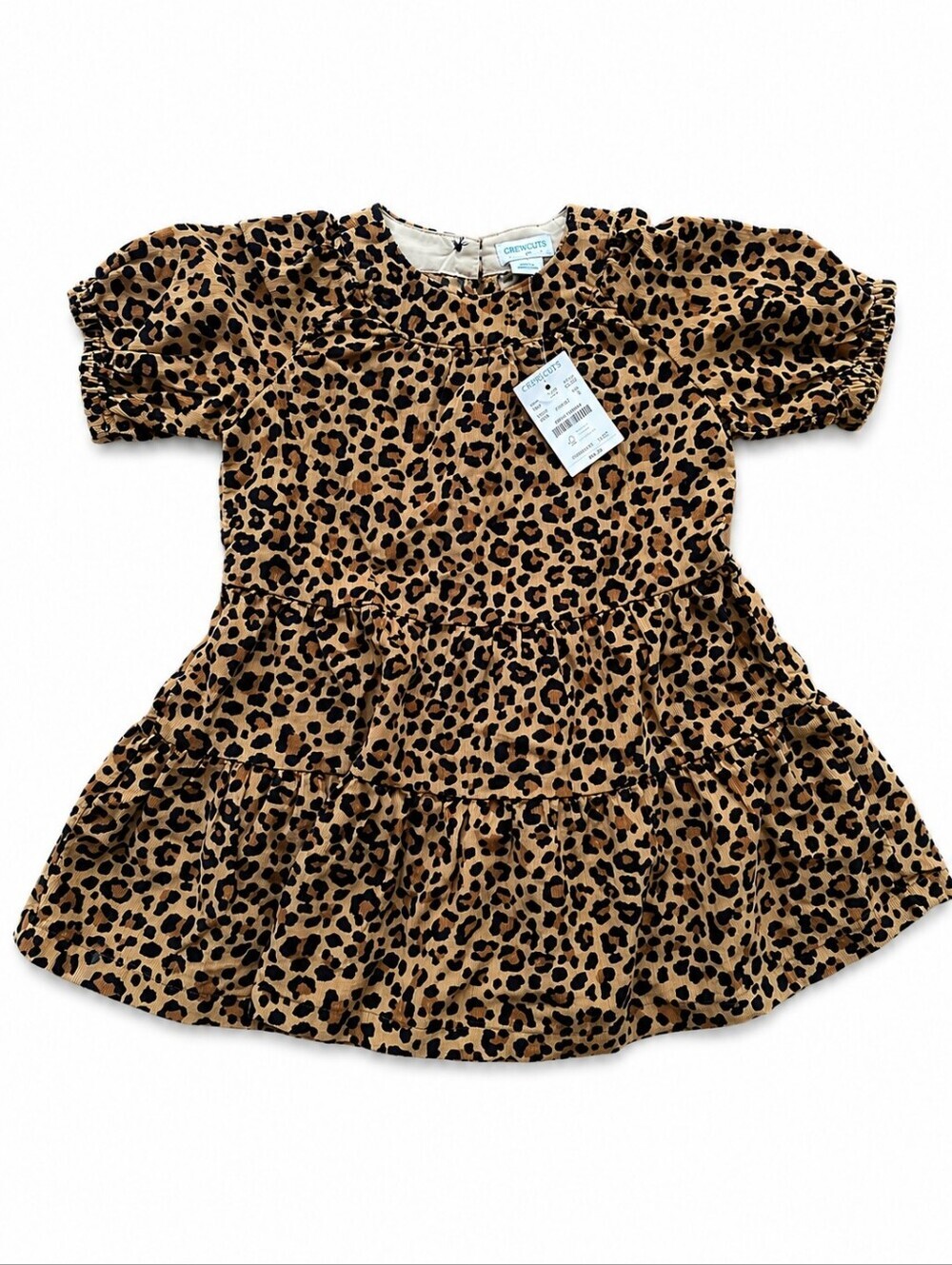NWT J. Crew Crewcuts Girls' Tiered Leopard Corduroy Dress Size 3